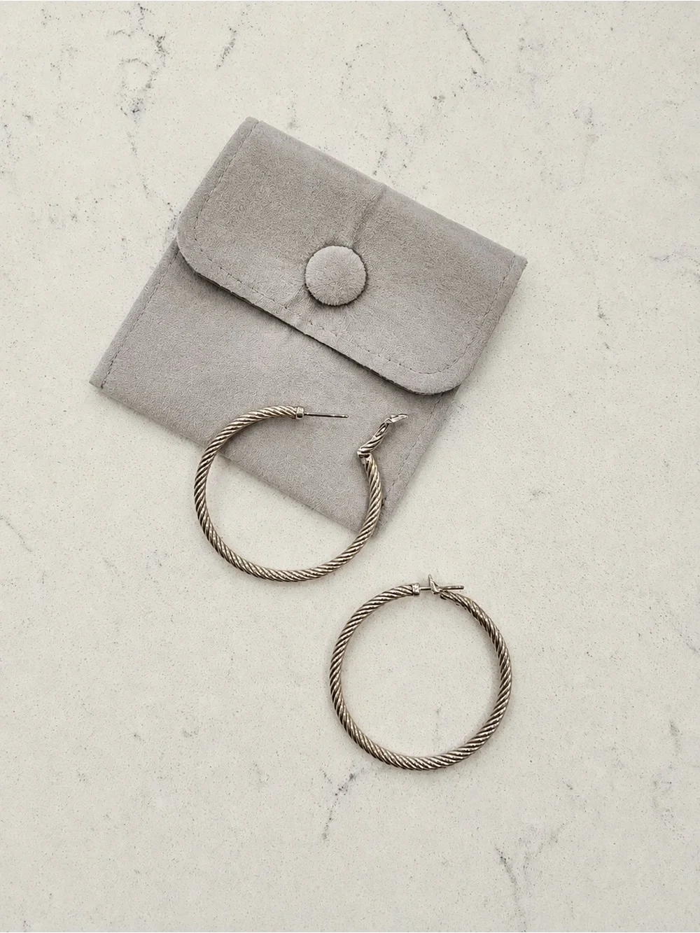 David Yurman DY 925 Cable Hoop Earrings – Sterling Silver – 2